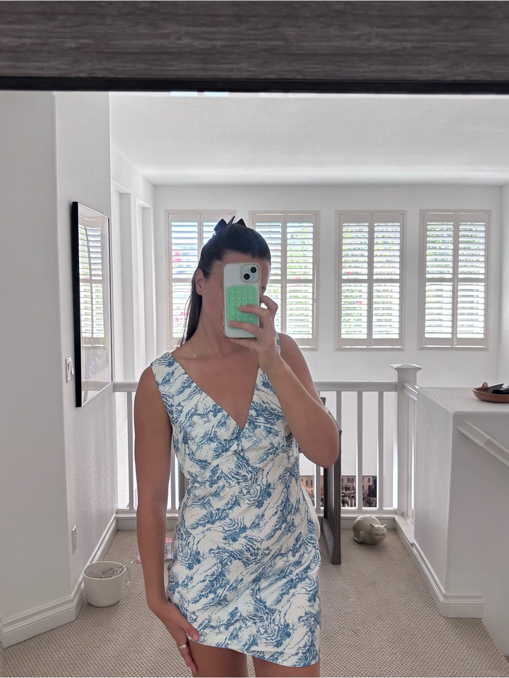 Lioness Blue & White Printed Mini Dress - Picture 5 of 6